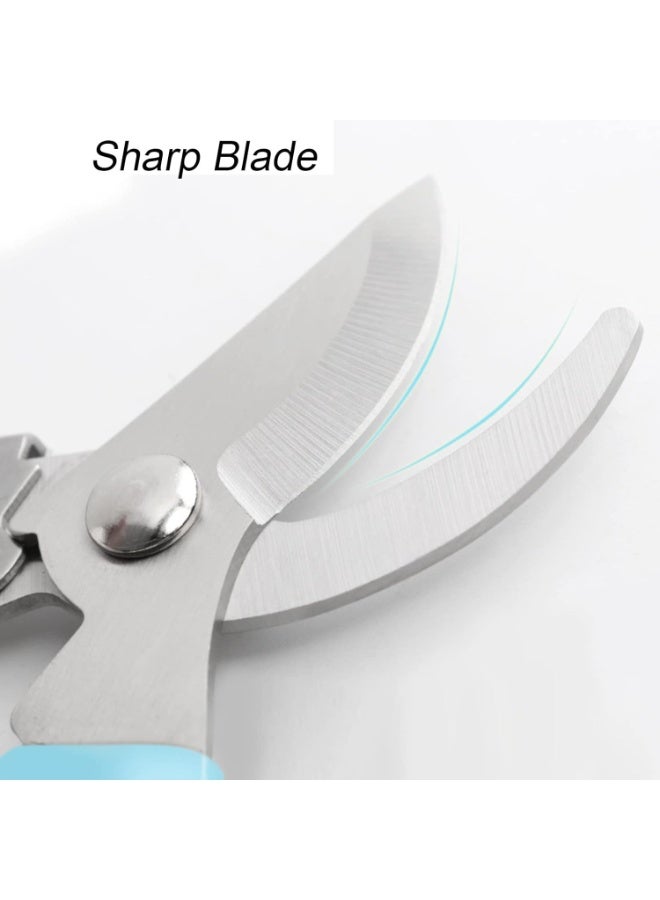 مقص البستنة المنحنى مع شفرة حديقة حديقة من الفولاذ المقاوم للصدأ الحادة لقطع الزهور تقطيع النباتات في الفناء بائع الزهور زهرة ورد عشب التحوط بونساي وتجميع الفواكه (مقبض وردي) - Image 3